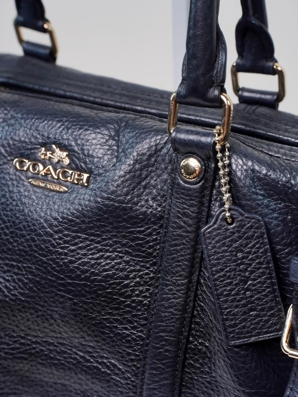 Coach Central Satchel Black Pebbled Leather Shoulder Crossbody Bag